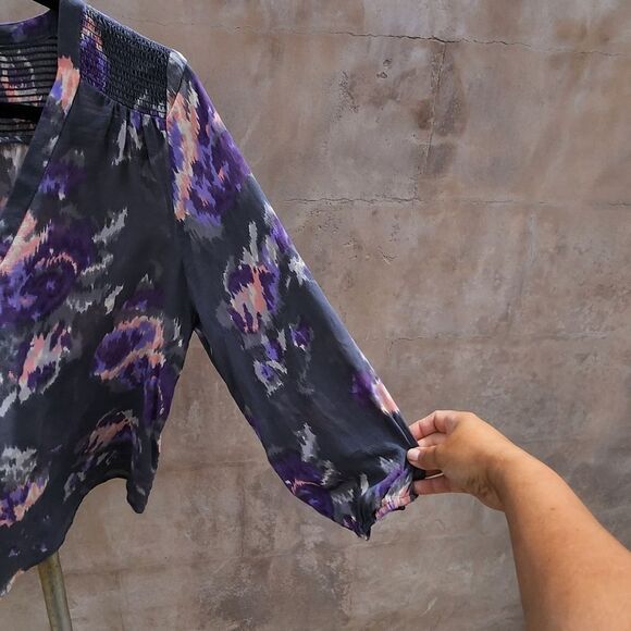 Joie watercolor floral blouse dark colorway - Picture 5 of 9